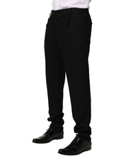 Black Wool Skinny Men Dress Trouser Pants