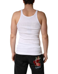White Sleeveless Round Neck Tank Top T-shirt