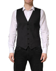 Black Wool Dress Men Formal Waistcoat Vest