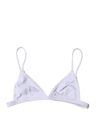 Top White Nylon Triangle Swimwear Beachwear Bikini