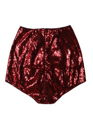 Red Sequin Embellished High Waist Girdle Underwear