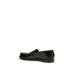 Black Calf Leather Bos Taurus Slip-On Loafers