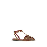 Brown Goatskin Strap-On Sandals