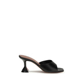 Black Calf Leather Bos Taurus Stiletto Heel Sandals