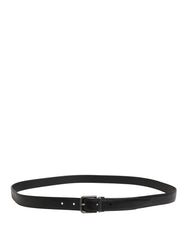 Men Black Classic Leather Metal Buckle Belt