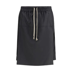 Black Polyester Bermuda Shorts