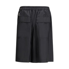 Black Polyester Bermuda Shorts