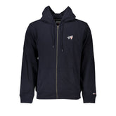 Blue Cotton Men's Hooded Sweatshirt