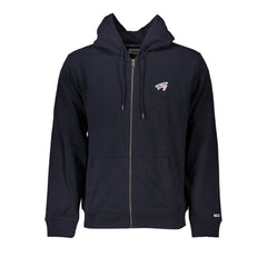 Blue Cotton Men's Hooded Sweatshirt