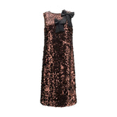 Brown Recycled Polyester Cocktail Dress