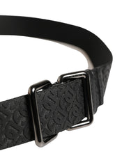 Men Black DG Logo Polyester Metal Buckle Belt