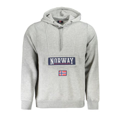 Grigio Cotton Male Sweatshirt with Hood