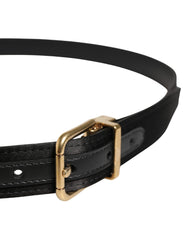 Men Black Classic Viscose Metal Buckle Belt