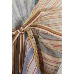 فستان كاجوال متعدد الألوان من الكتان