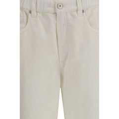 White Cotton Relaxed Fit Jeans