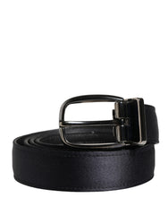 Men Black Classic Viscose Metal Buckle Belt