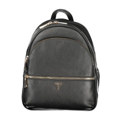 Black Polyurethane Women Backpack