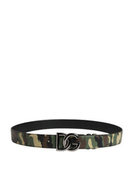 Men Multicolor Camouflage Logo Buckle Belt