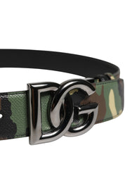 Men Multicolor Camouflage Logo Buckle Belt