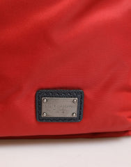 Red Nylon Multiple Compartments Tote Shoulder Borse Bag