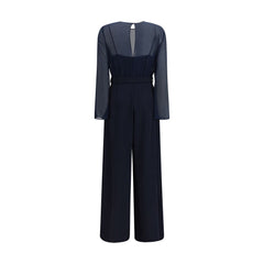 Blue Polyester Jumpsuit