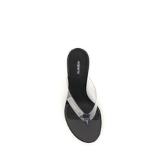 Black Pvc Flip-Flop Sandals