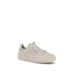 Gray Calf Leather Bos Taurus Low Top Sneakers