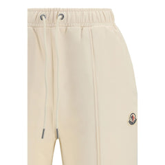 Beige Cotton Athletic Pants