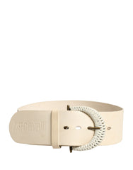 Off White Leather Waist Women Cintura Buckle Belt