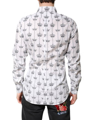 White GOLD Crown Cotton Dress Formal Shirt