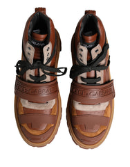 Brown Leather Trekking-Style Men Boots Shoes