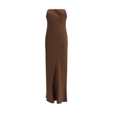 Brown Acetate Casual Dress