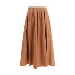 Multicolor Polyester Midi Skirt