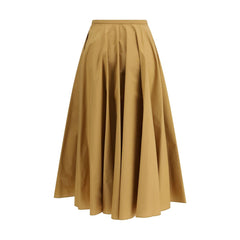 Beige Cotton Long Skirt