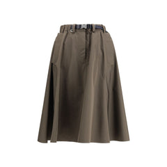 Bicolor Recycled Polyester Midi Skirt