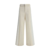 White Polyester Casual Pants