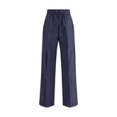 Blue Recycled Polyamide Casual Pants
