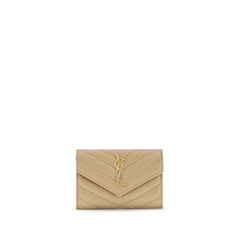 Beige Calf Leather Bos Taurus Wallet