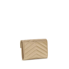 Beige Calf Leather Bos Taurus Wallet