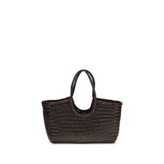 حقيبة كتف من جلد البافالو البني