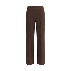 Brown Polyester Casual Pants