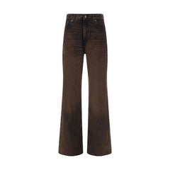 Brown Cotton Relaxed Fit Jeans