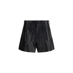 Black Calf Leather Bos Taurus Bermuda Shorts