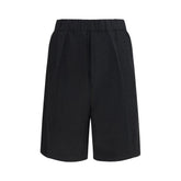 Black Viscose Bermuda Shorts