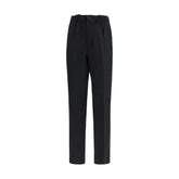 Black Viscose Casual Pants