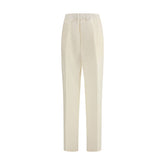 Beige Viscose Casual Pants