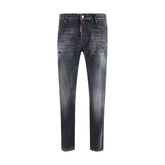 Black Cotton Slim Fit Jeans