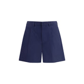 Blue Cotton Bermuda Shorts