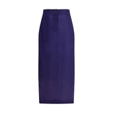 Multicolor Silk Midi Skirt