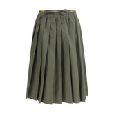 Bicolor Polyester Midi Skirt